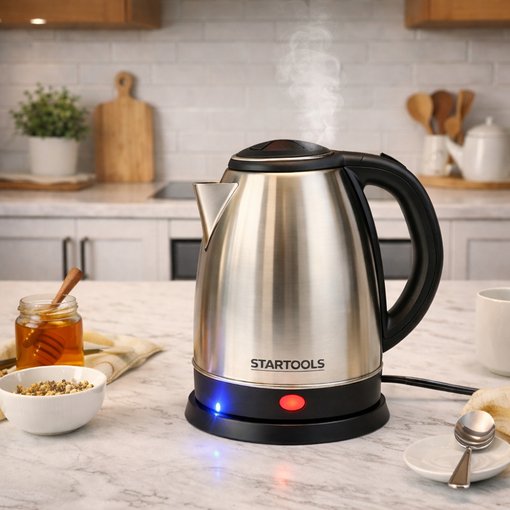 Chaleira Elétrica Aço Inox Base Rotativa Desligamento Automático Cozinha Bebidas Ferve Água Quente