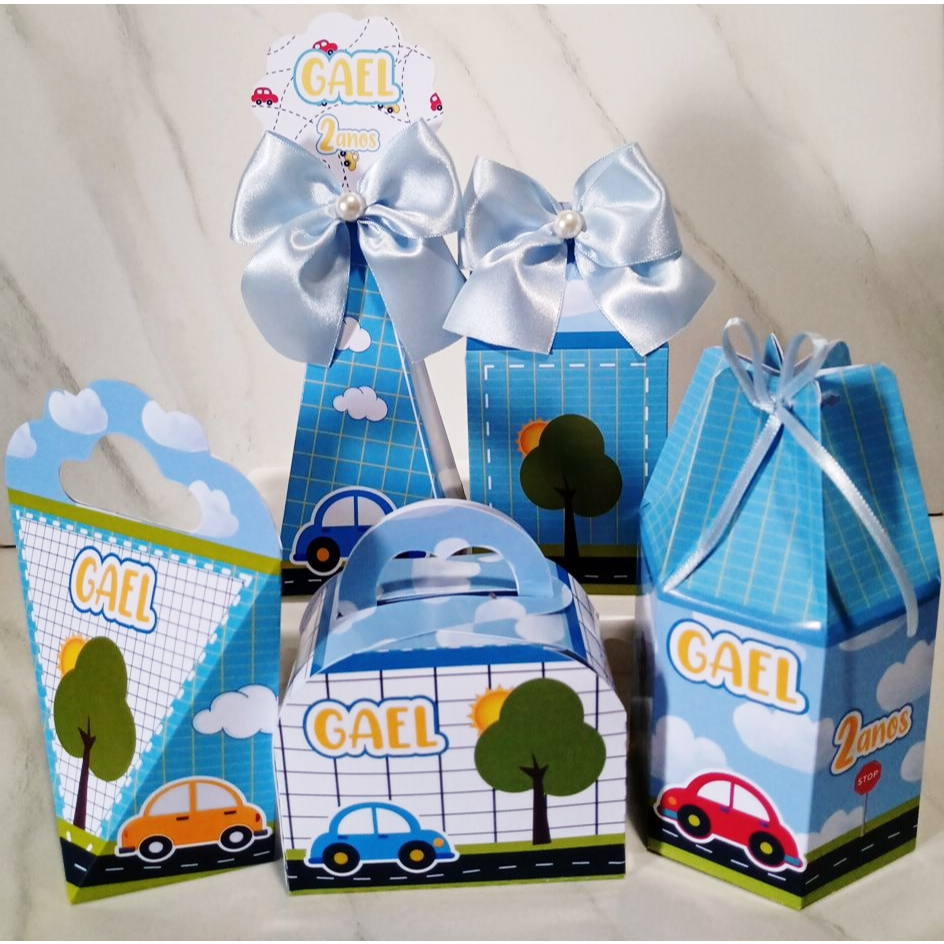 Kit Caixinhas Personalizadas/Lembrancinha/Carrinhos/Festa PEGUE E MONTE