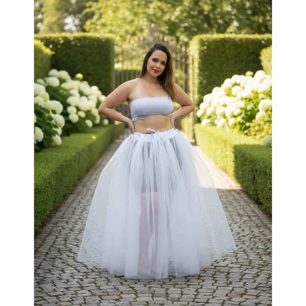 Saiote De Armação 2 Camadas De Filó Para Vestido De Noiva 15 Anos Princesa E Festas