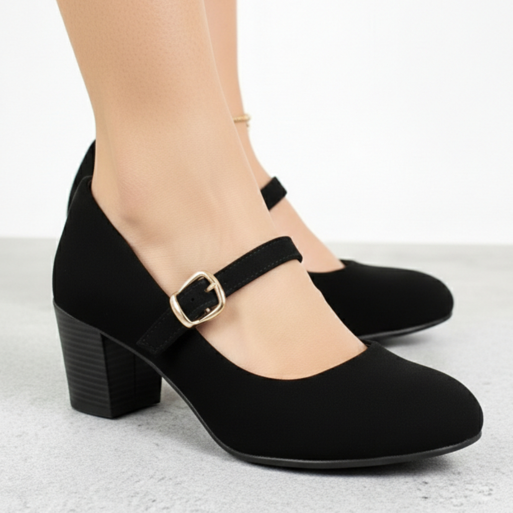 Sapato Feminino Mary Jane Boneca Salto Médio Confortável Social Trabalho Dia a Dia em Oferta na Shopee