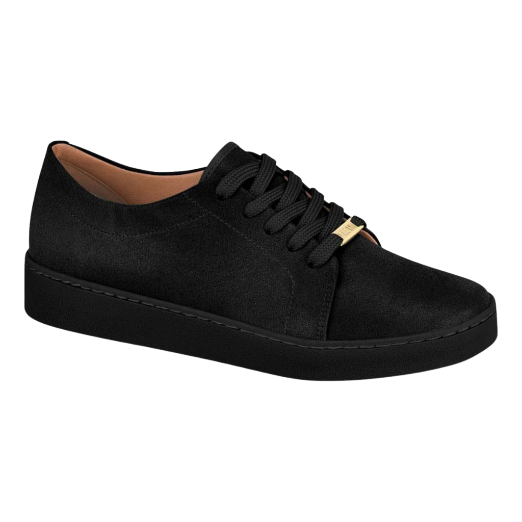 Tênis Feminino Camurça Preto Vizzano Novidade Tendência Oferta Especial Conforto Estilo Corrida
