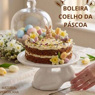 Boleira para Bolo Coelho da Páscoa em Porcelana Prato para Bolo Suporte Mesa Posta Decoração em Oferta na Shopee