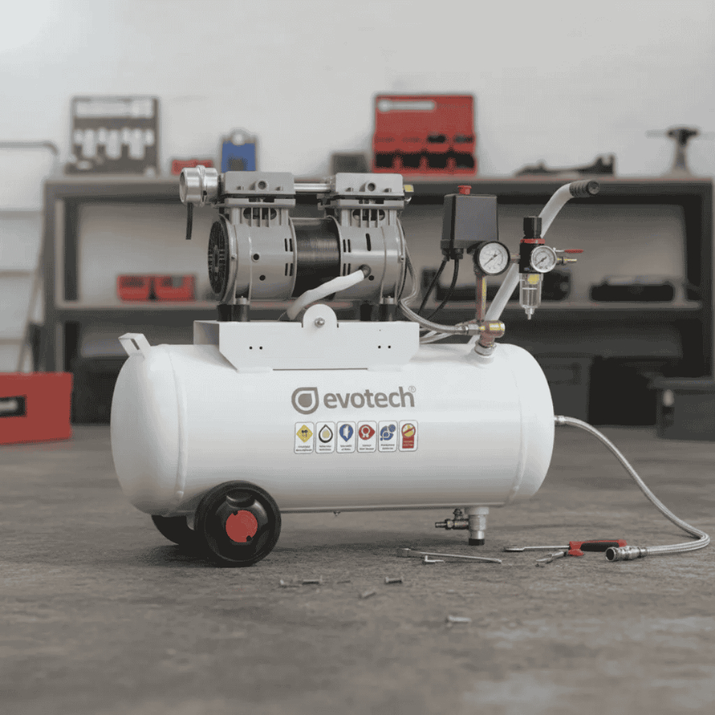 Compressor Odontológico Isento de Óleo 28 Litros 1HP 220V Evotech