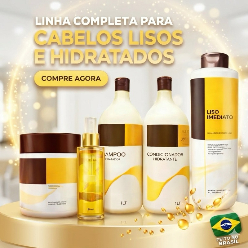 Kit Máscara 500gr  + Shampoo1L + Condicionador 1L + Progressiva 500ml + Óleo 50ml em Oferta na Shopee