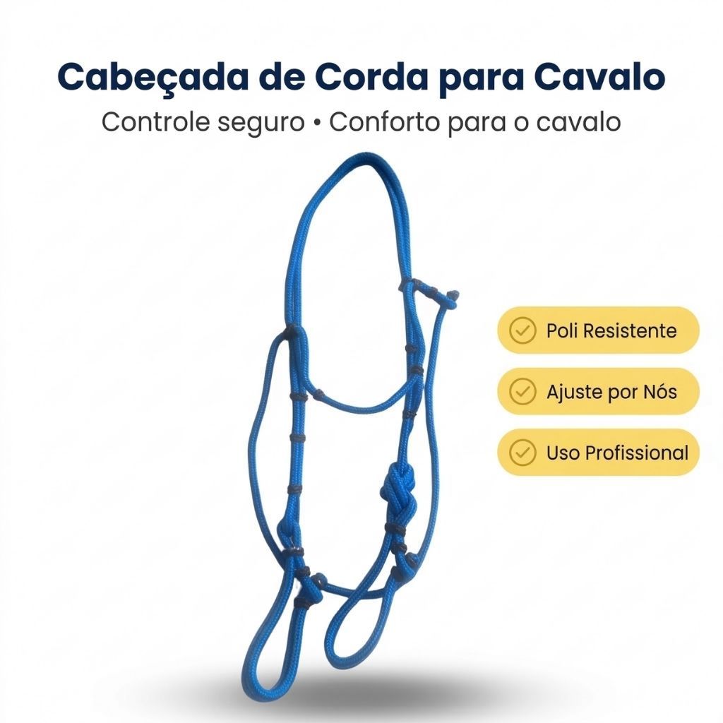 Cabeçada de Corda para Cavalo Confortável Ajustável