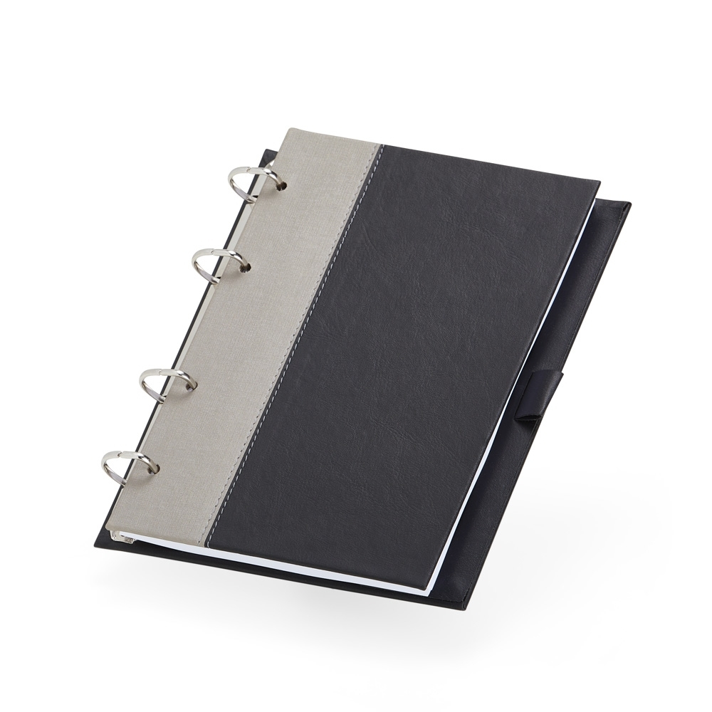 Caderno Fichário Couro Sintético – Kit 5 Unidades | Fichário Organizacional Escolar e Escritório