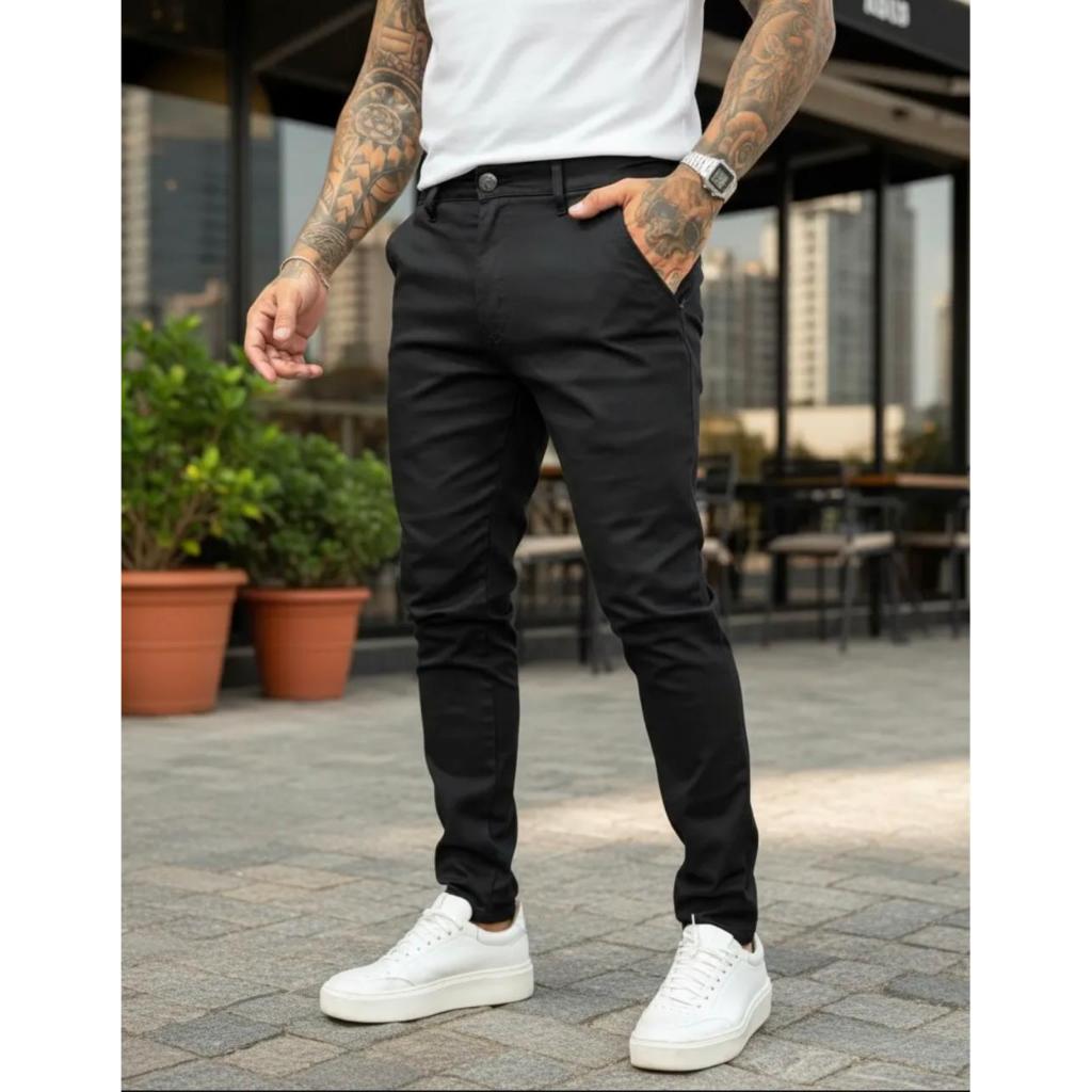 Calça Social Sarja Alfaiataria Masculina Direto de Fabrica Cor Preta
