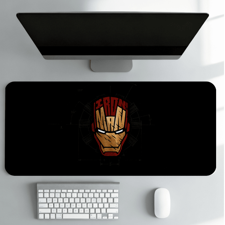 Mouse Pad Gamer Herói Tech Armadura H. Ferro  Futurista Grande Deskmat Setup Gamer Novidade