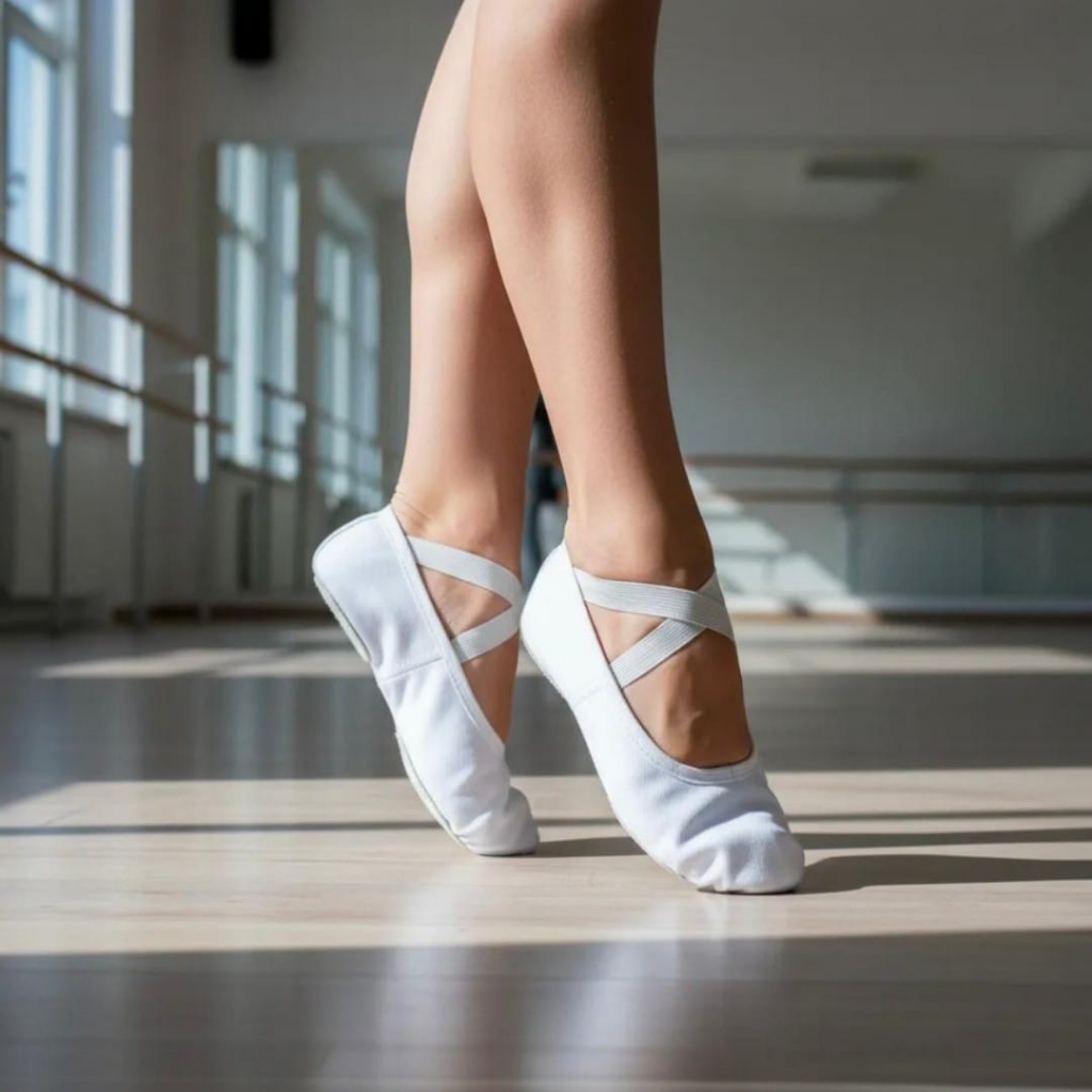 Sapatilha Ballet Dança Tecido Lona Meia Ponta - Bege, Preto, Rosa, Salmão, Branco - Fabrica Ballet