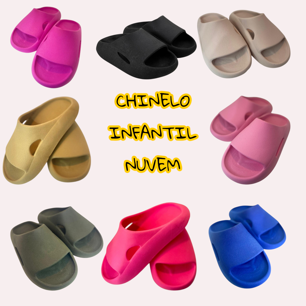 Chinelo Slide Nuvem Infantil Macio MASCULINO E FEMININO VÁRIAS CORES em Oferta na Shopee