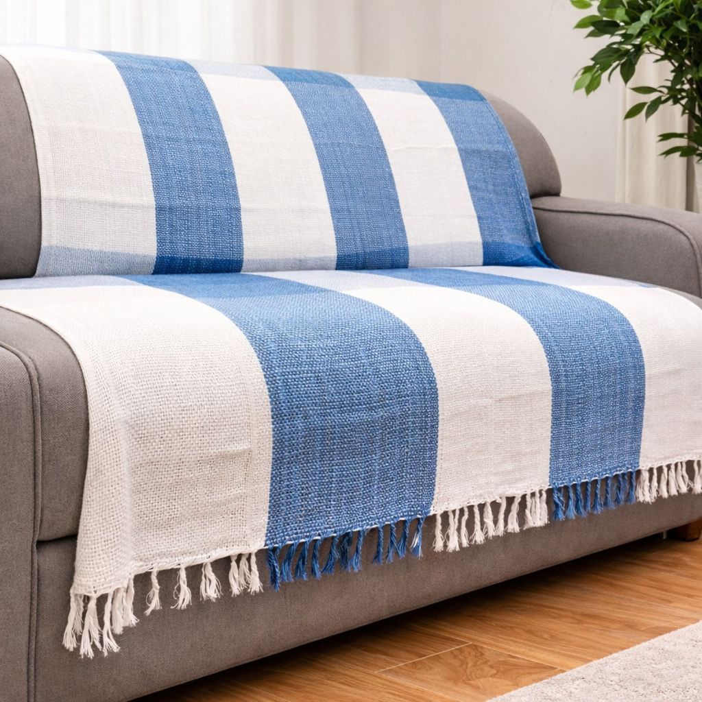 Manta Para Sofá Grande 100% Algodão 210x120 cm  Luxo Conforto e Estilo