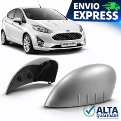 Capa Retrovisor New Fiesta 2011 2012 2013 2014 2015 2016 2017 2018 2019 Com Furo Pisca Direito Ou Esquerdo