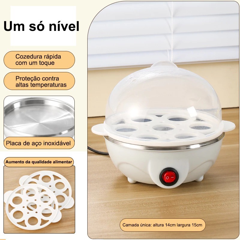 Cozedor de Ovos 110v/220v Elétrico Portátil Cozinha à Vapor
