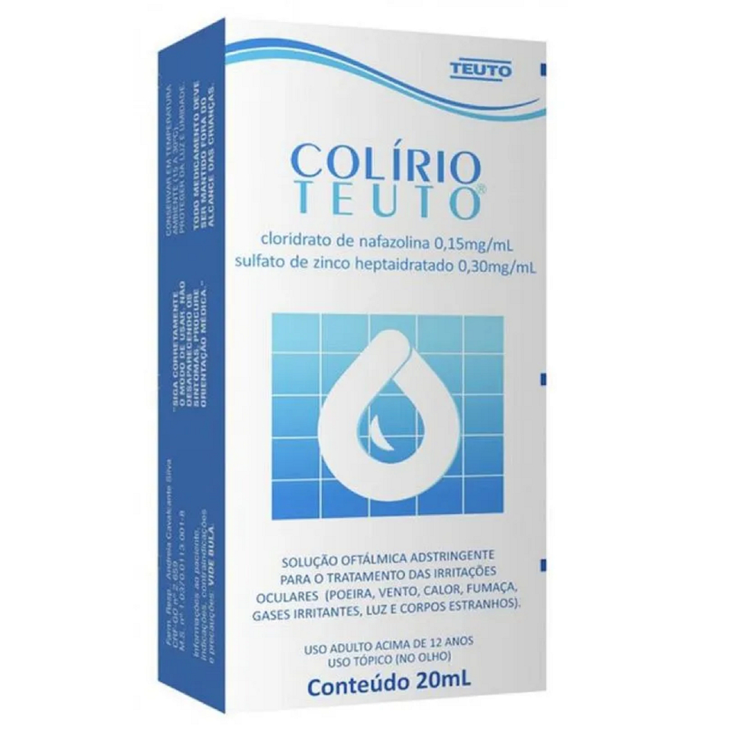 Colirio Teuto 20ml Irritações Dos Olhos Causado Por Poeira Vento Calor