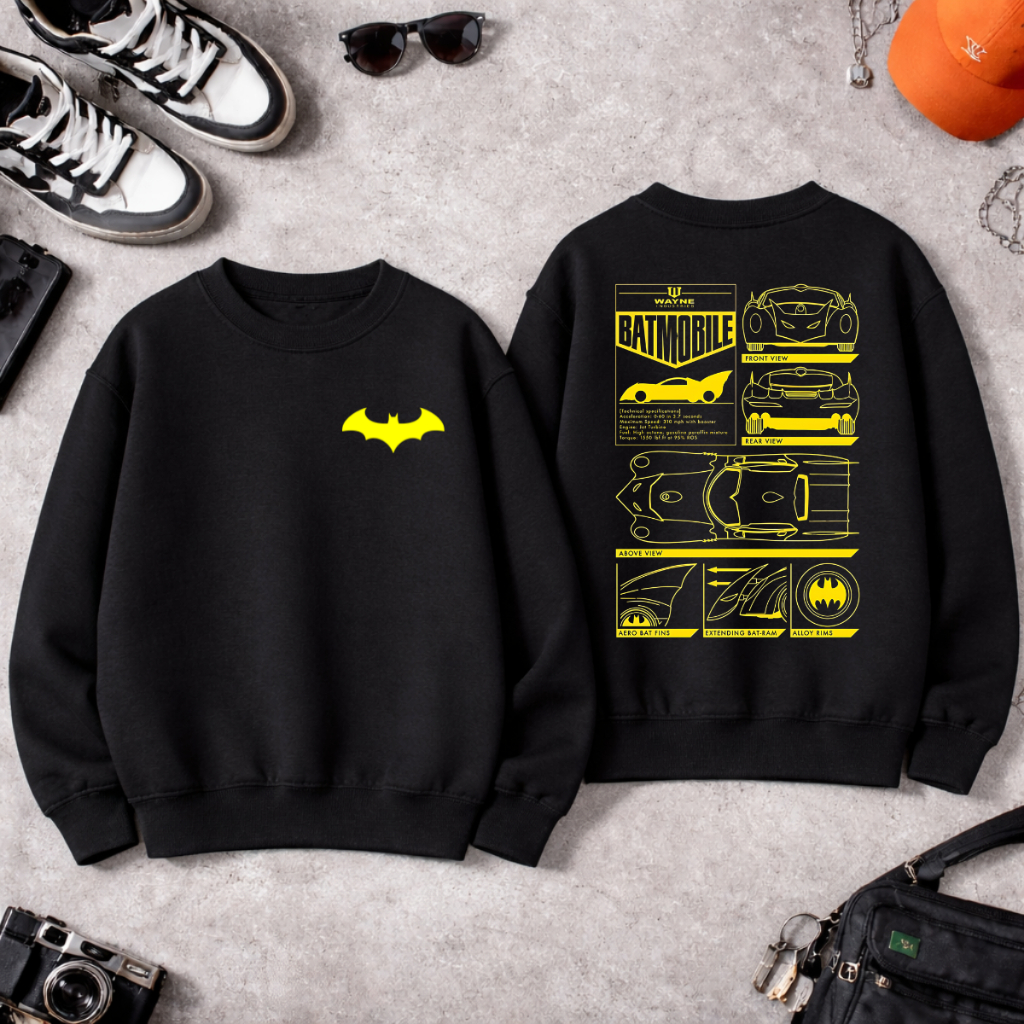 Moletom Blusa de Frio Gola Careca Batmann Batmovel Quentinho Franelado Envio Rapido