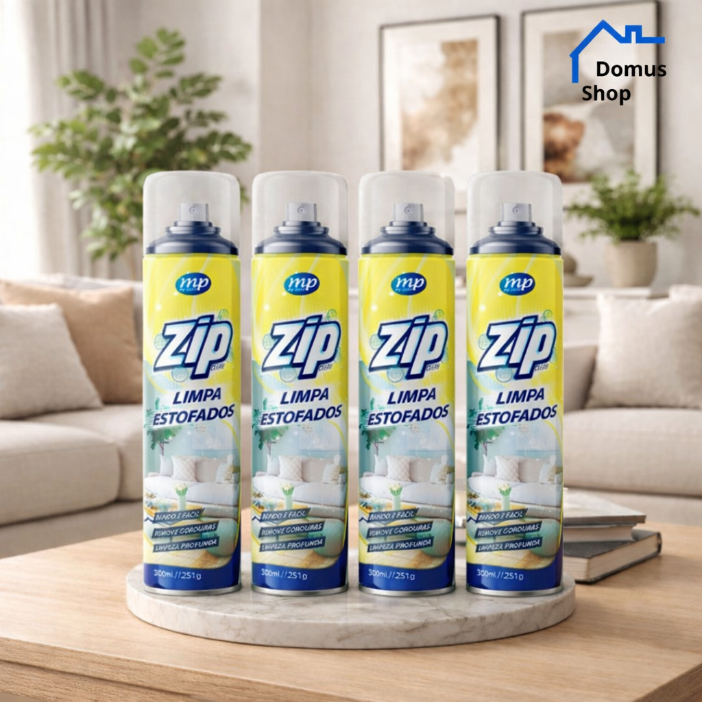 Kit 4 Limpa Estofados Higienizador a Seco Zip – Remove Sujeiras Sem Esforço