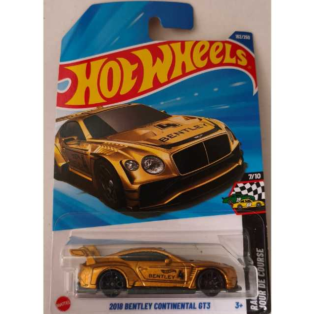 2018 Bentley Continental GT3 - 2025 - Dourado - 1/64 - Hot Wheels - Mattel - Lote Q - Miniatura