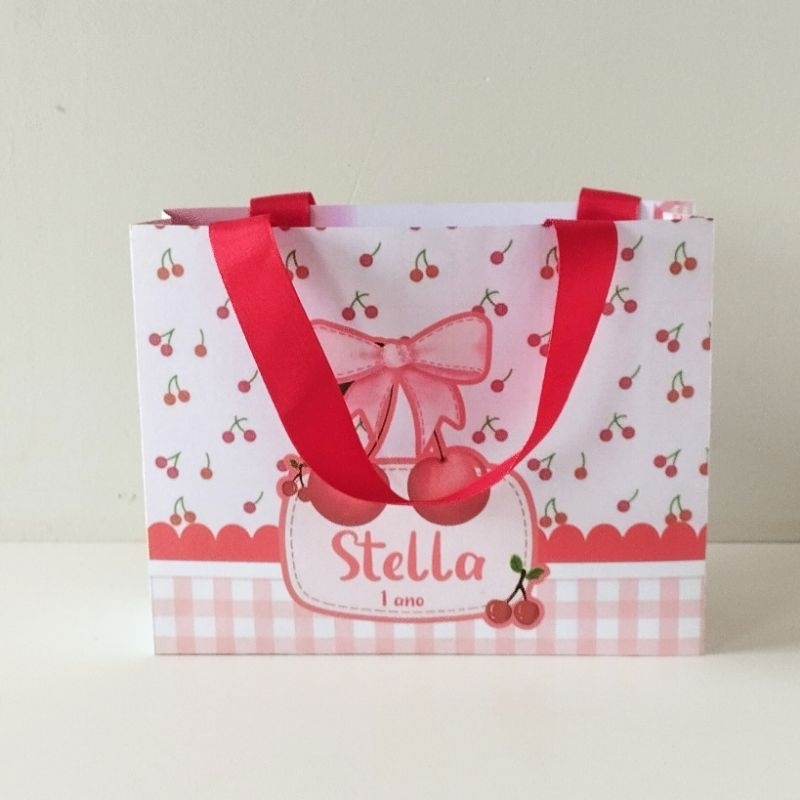 20.sacolinhas Personalizadas tema Cerejinha | sacolas para aniversário | lembrancinhas Cerejinha