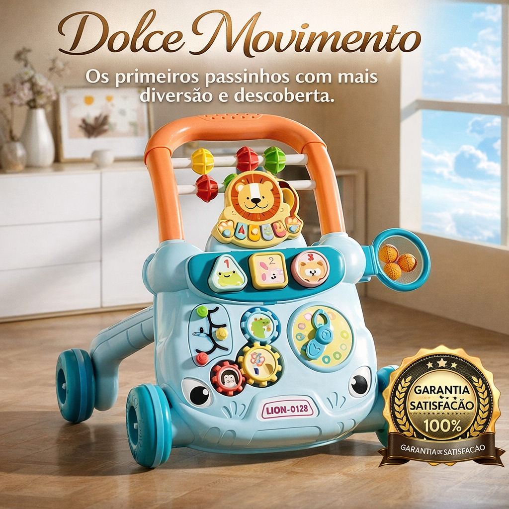 Andador Educativo Musical Bebê Dolce Movimento Interativo com Atividades e Apoio aos Primeiros Passos