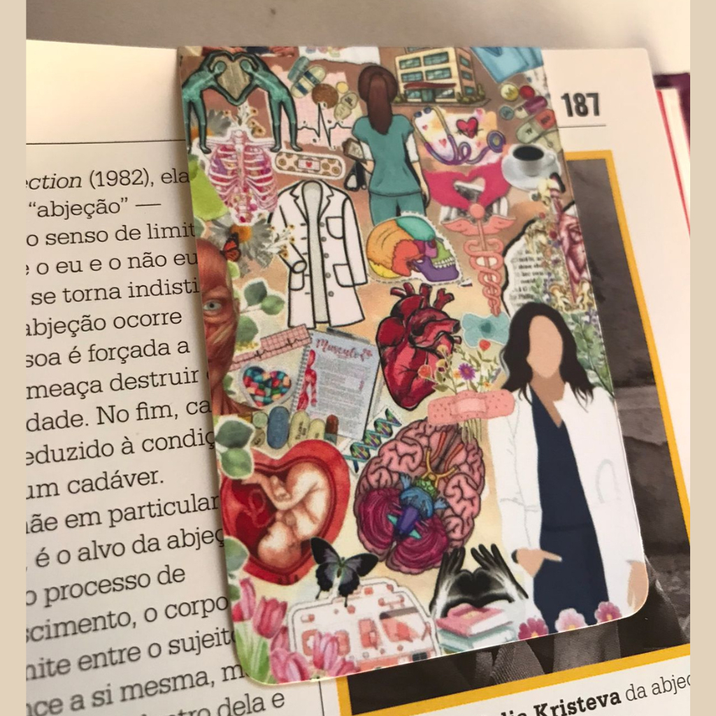 Kit 5 Marcadores de Página Magnéticos – Área da Saúde | Enfermagem, Biomedicina, Farmácia, Medicina... Planner, Agendas