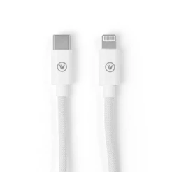 Cabo USB-C para Lightning 2m 27W Carregamento Rápido para iPhone Trançado Branco iWill Essencial