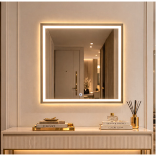 Espelho Quadrado 60x60 Jateado LED Touch 3 Cores Banheiro luxo em Oferta na Shopee