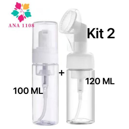 ANA 1108 Frasco Pump Facial com Escova de Silicone Suave 50-100-120-150ml