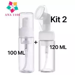 ANA 1108 Frasco Pump Facial com Escova de Silicone Suave 50-100-120-150ml