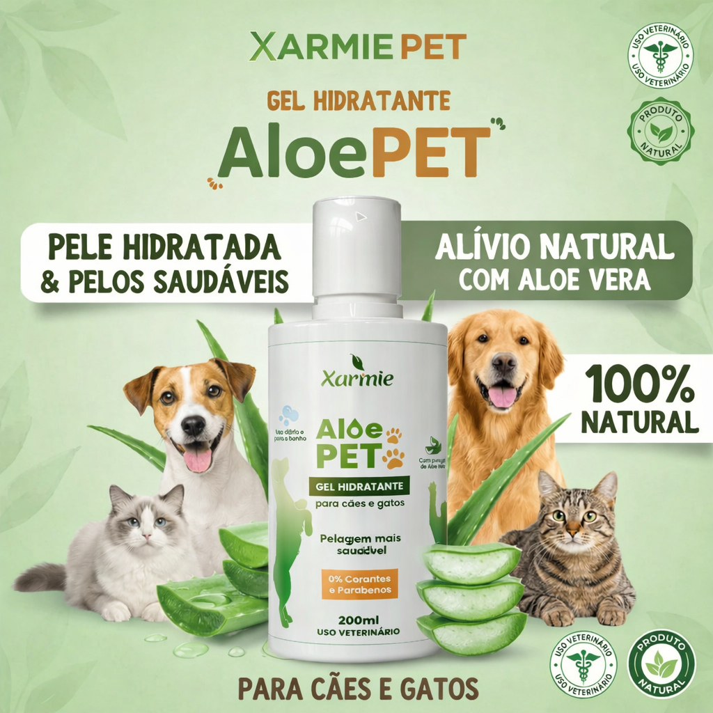 Gel de Aloe Vera Babosa Para Cães e Gatos Aloe Pet 200g Xarmie em Oferta na Shopee