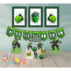 ✨ Kit Decoração Hulk- Seu "Só um Bolinho" Inesquecível!
