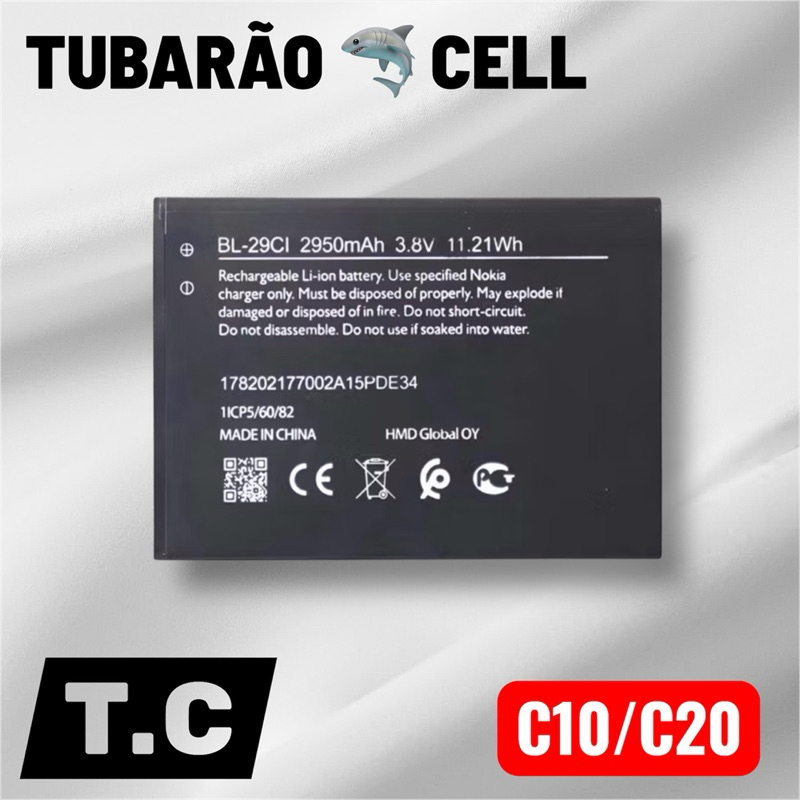BAT COMPATIVEL NOKIA (C10/C20) ORG NOVA COM GARANTIA 90 DIAS