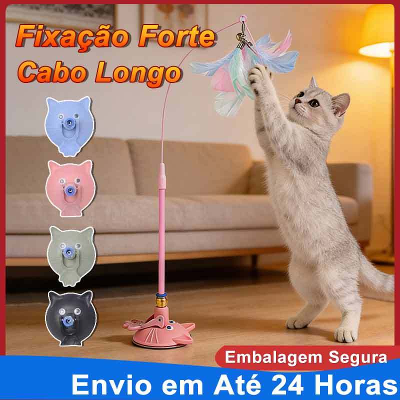 Brinquedo Interativo para Gato com Ventosa Penas, Cabo Longo Recarregável Anti-Tédio Brinquedo Pena para Gatos em Oferta na Shopee