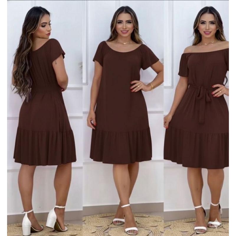 Vestido moda feminina ciganinha tamanho único g, tecido visco Lycra
