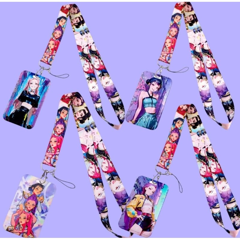 Cordão Estilo Idol Kpop + Porta Crachá | Lanyard Estampado Colorido para Chaves e Celular.