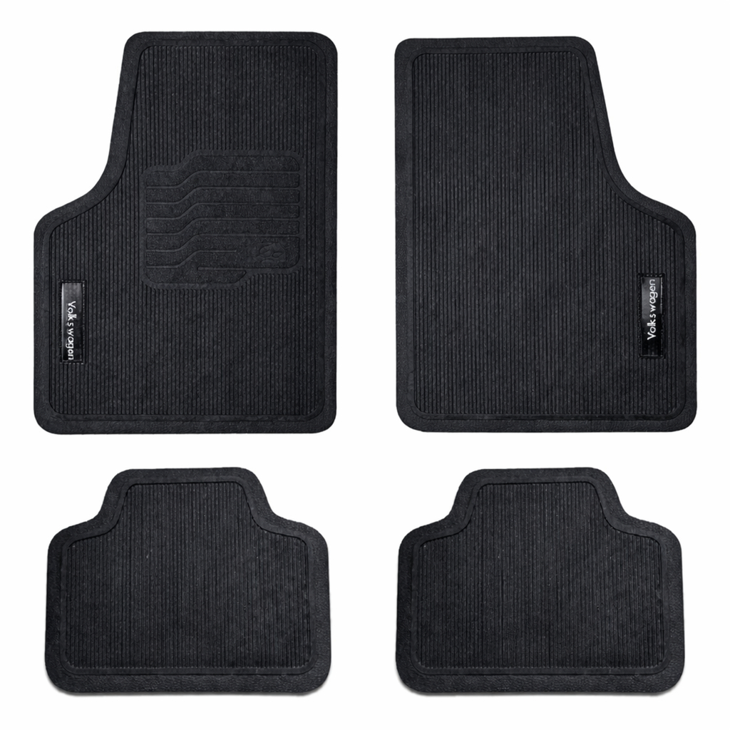 Jogo com 4 Peças Tapete de Borracha Flexível Para Amarok Saveiro Gti Allspace Polo Fusca Spacefox Brasilia Santana Golf