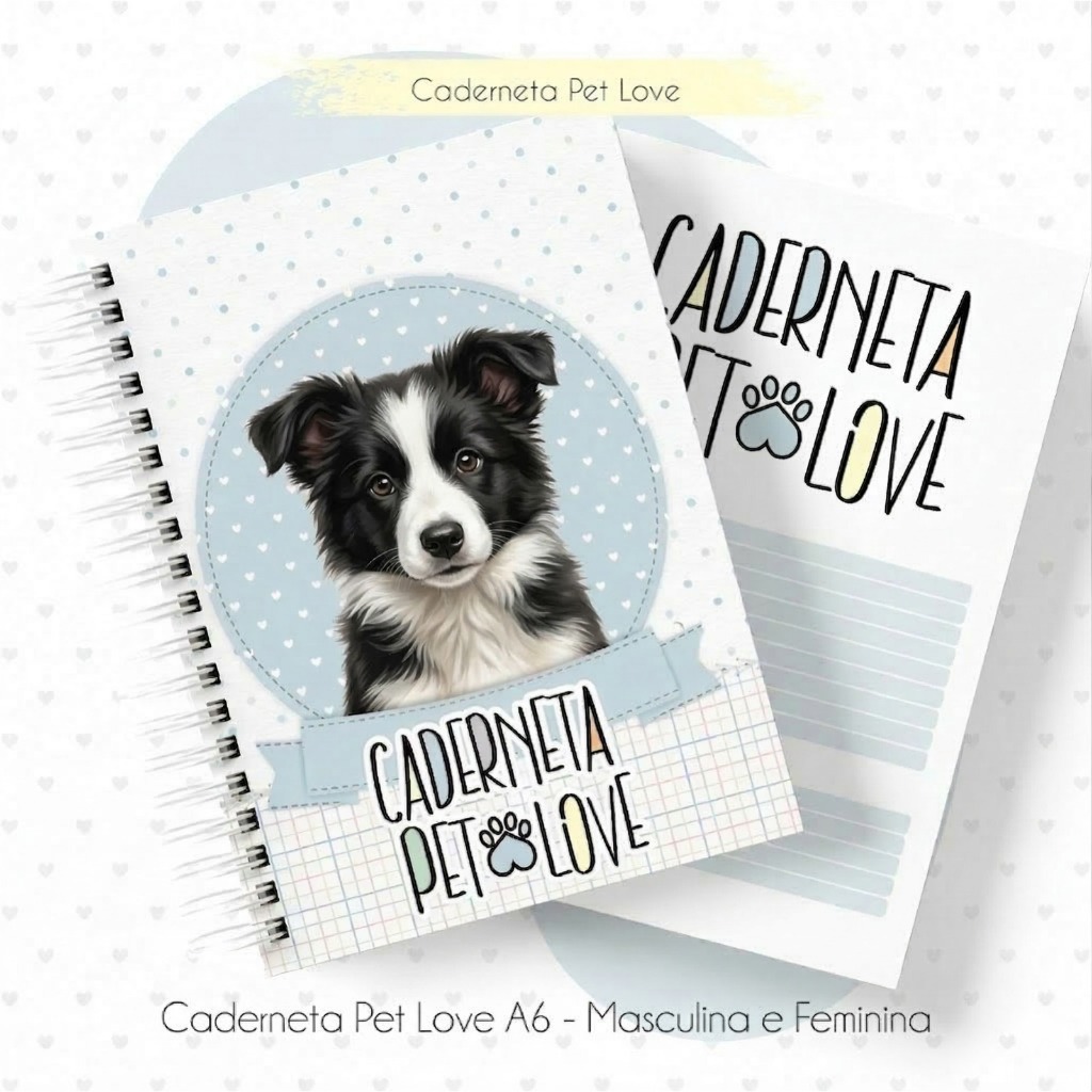 Caderneta de Vacinação de Pet Cão Cachorro A4 vacinas pet shop envio imediato