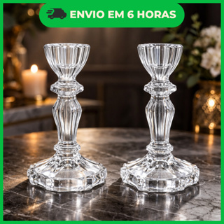 Castiçal em vidro - Porta velas decorativo lola em Oferta na Shopee