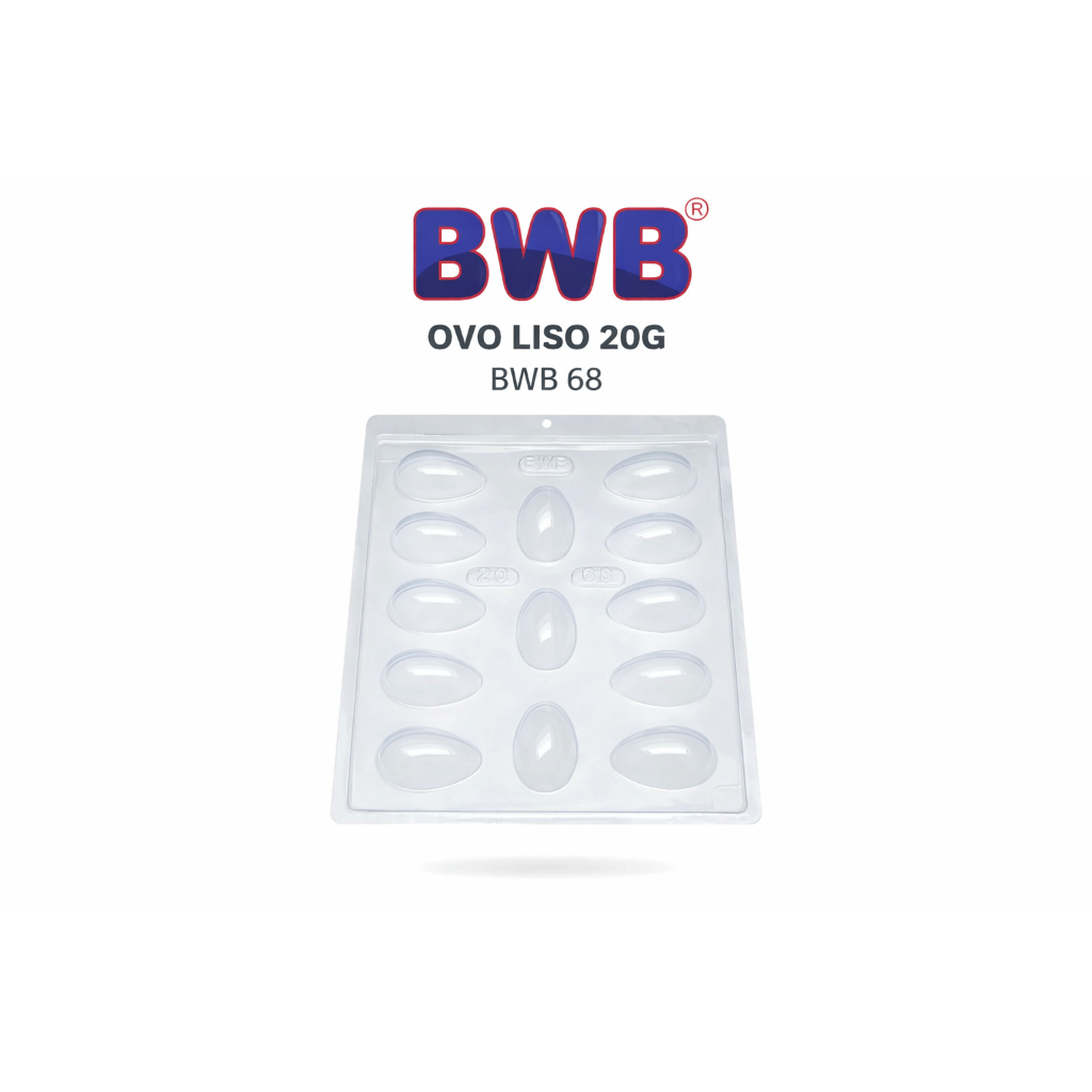 FORMA DE ACETATO SIMPLES  OVO 20G LISO BWB 68