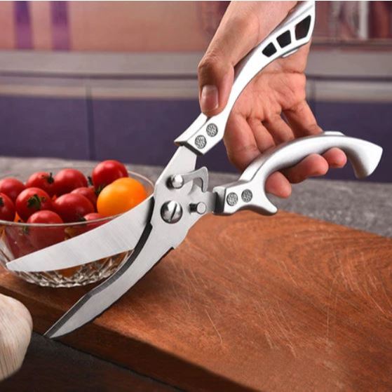 Tesoura de Cozinha Para Corte Alimentos Frango Peixes Legumes Verdura Aço Inoxidável  Cozinha