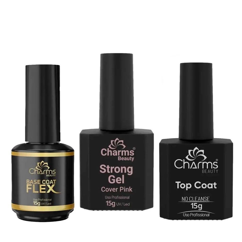 Kit de Esmaltação em Gel e Blindagem Para Unhas Charms Beauty