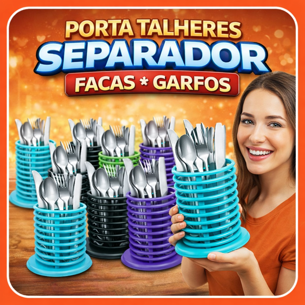 Porta Talheres Organizador de Gaveta Separador Talheres Cozinha Plástico Resistente Divisórias