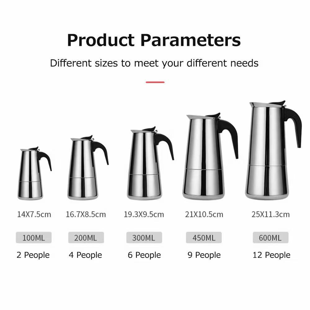 Imagem Máquina de café expresso em aço inoxidável, 600ml, prepara 12 xícaras de café aromático.