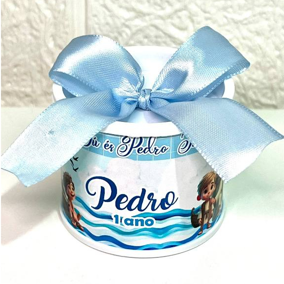 Tubo lata personalizada tema Tu é Pedro latinha lata festa infantil Tubo lata aniversario chá revelação lata cha bebê