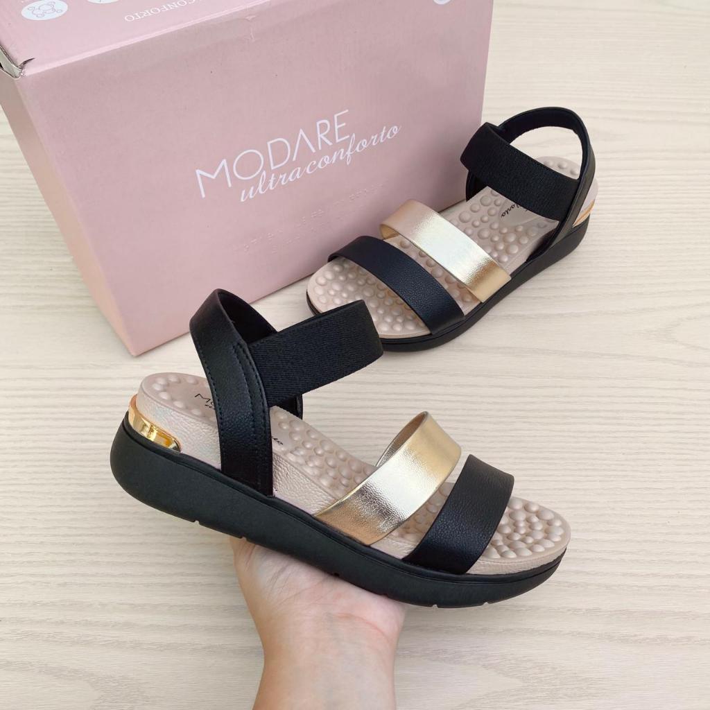 Sandália Papete Feminina Modare Casual Confortável Acolchoada Elástico Palmilha