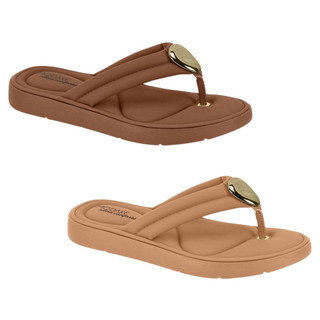 Chinelo Feminino Rasteiro com Detalhe Dourado Modare 7208.110