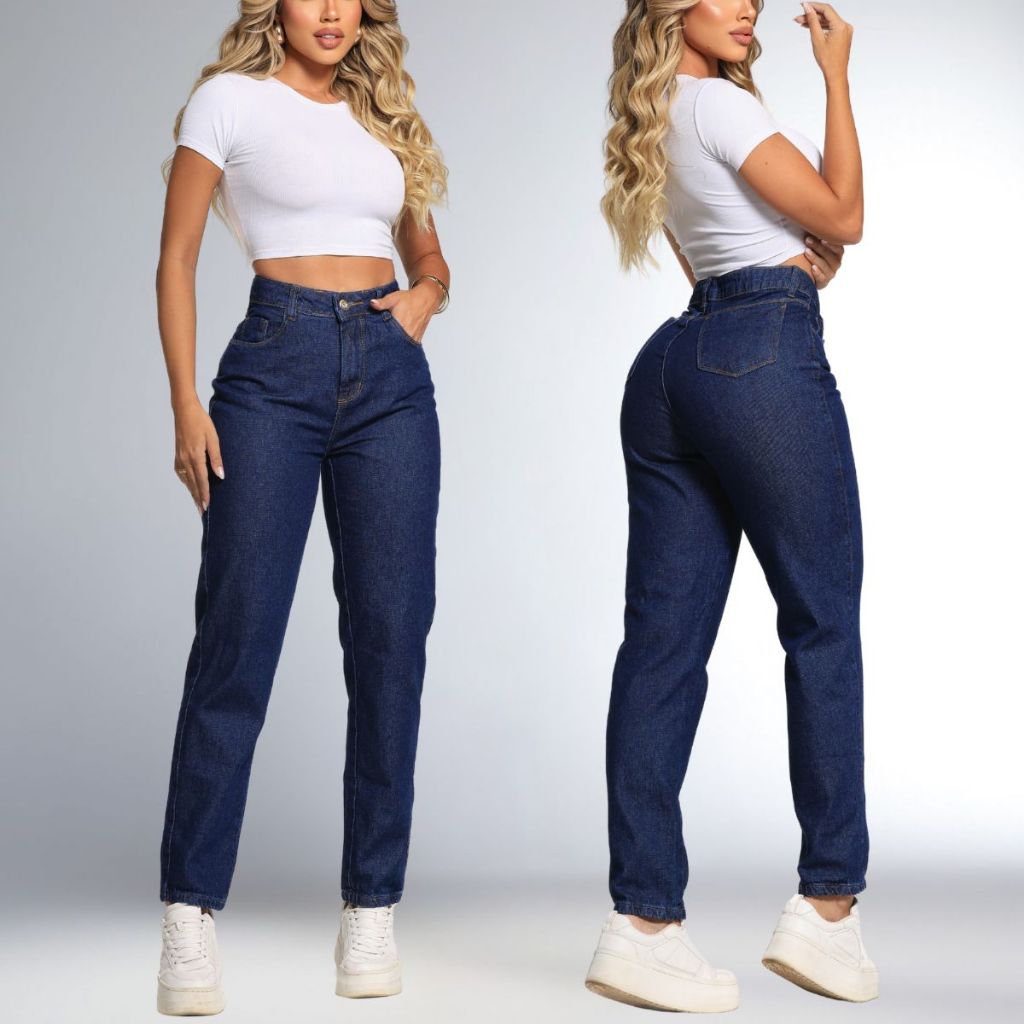 Calça Mom Jeans Cintura Alta Feminina Levanta Bumbum Sem Lycra Lançamento Premium 100% Algodão
