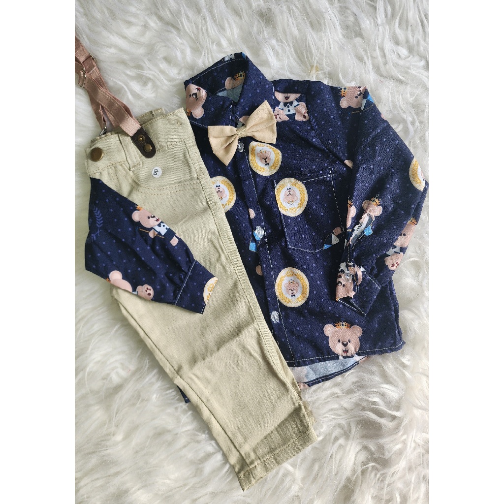 ROUPA CONJUNTO BEBE COROA REI MENINO TEMATICO Camisa Longa Aniversario SOCIAL INVERNO FRIO URSO URSINHO PRINCIPE REI