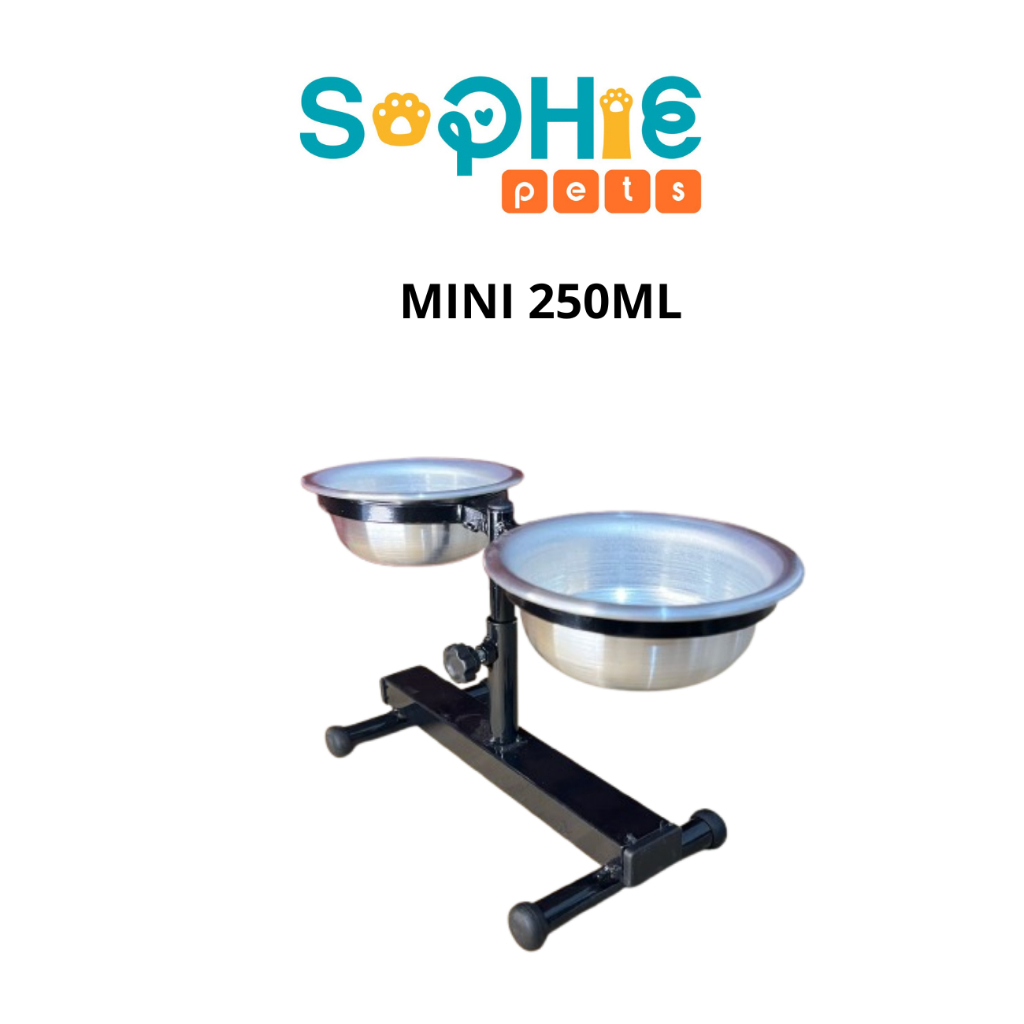 Comedouro Duplo Elevado Alto Ajustável Regulável Mini 250ml para Cachorro Gato Filhote em Oferta na Shopee