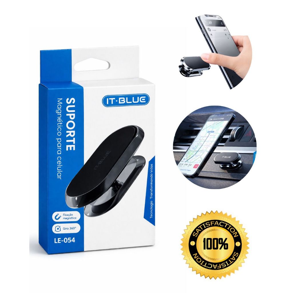 Suporte Magnético Celular Veicular IT-Blue LE-054 360° Universal Ímã Forte Painel Carro