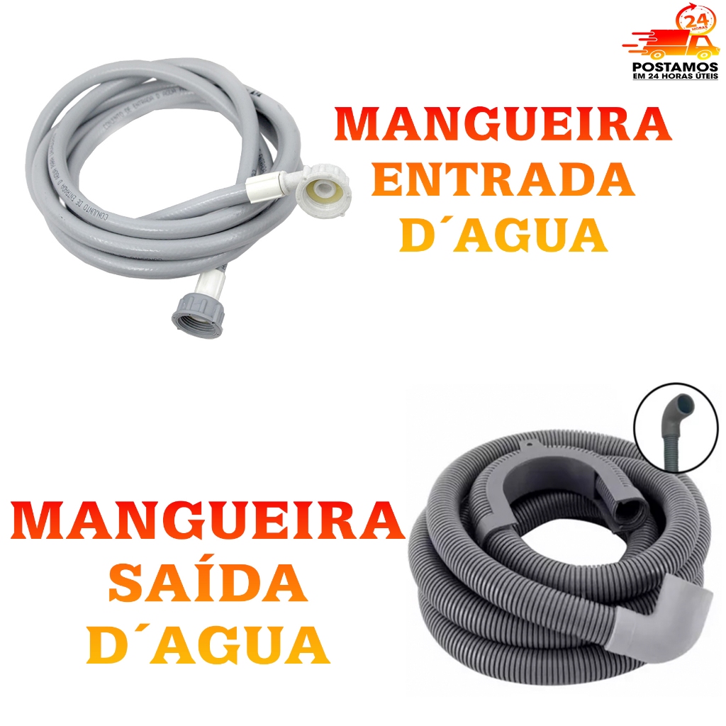 KIT Mangueira Maquina de Lavar Roupa Brastemp, Electrolux, Samsumg, LG entre outras em Oferta na Shopee